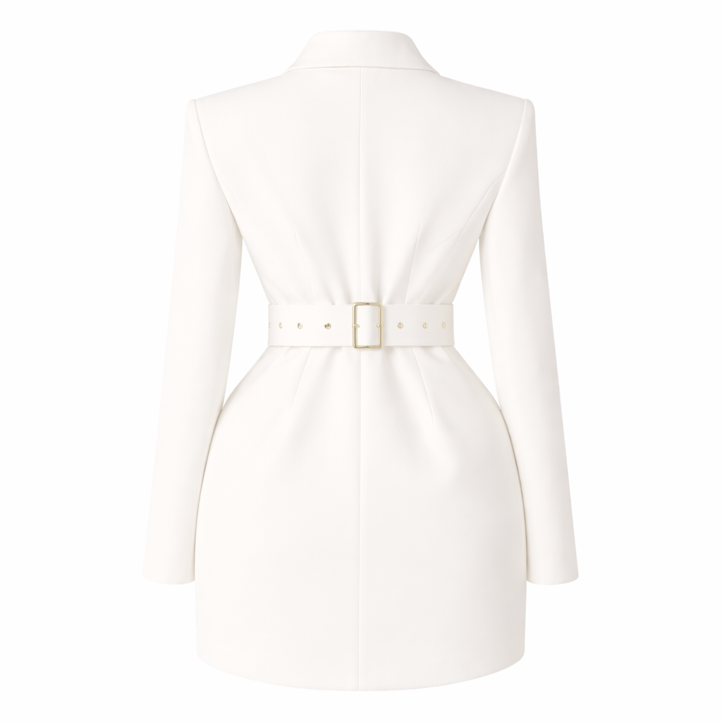 Valessa – Abito Blazer Elegante da Donna Doppiopetto con Revers, Cintura in Vita e Maniche Lunghe