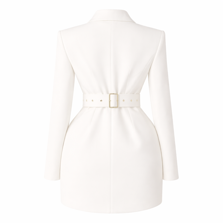 Valessa – Abito Blazer Elegante da Donna Doppiopetto con Revers, Cintura in Vita e Maniche Lunghe