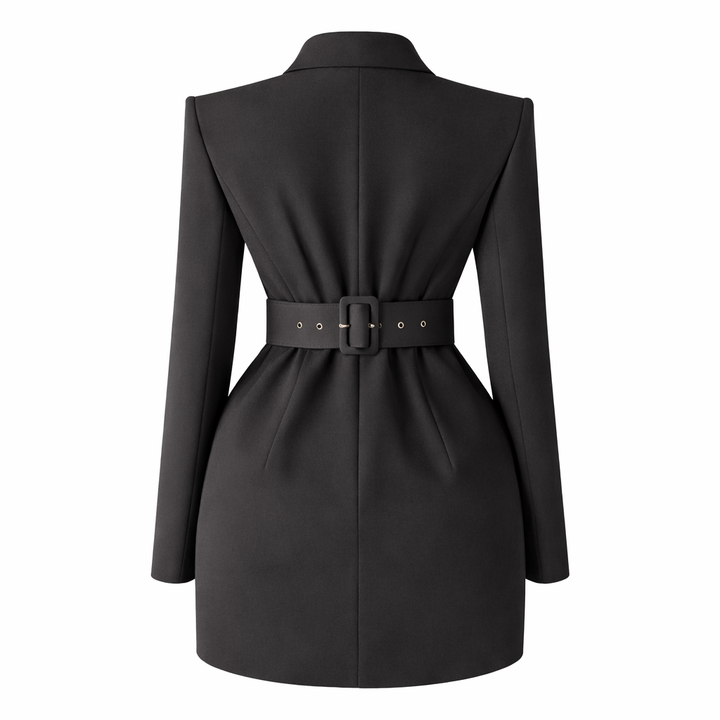 Valessa – Abito Blazer Elegante da Donna Doppiopetto con Revers, Cintura in Vita e Maniche Lunghe